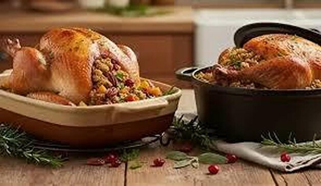 طرز تهیه بوقلمون شکم‌ پر؛ غذای سال نو میلادی در فر و قابلمه