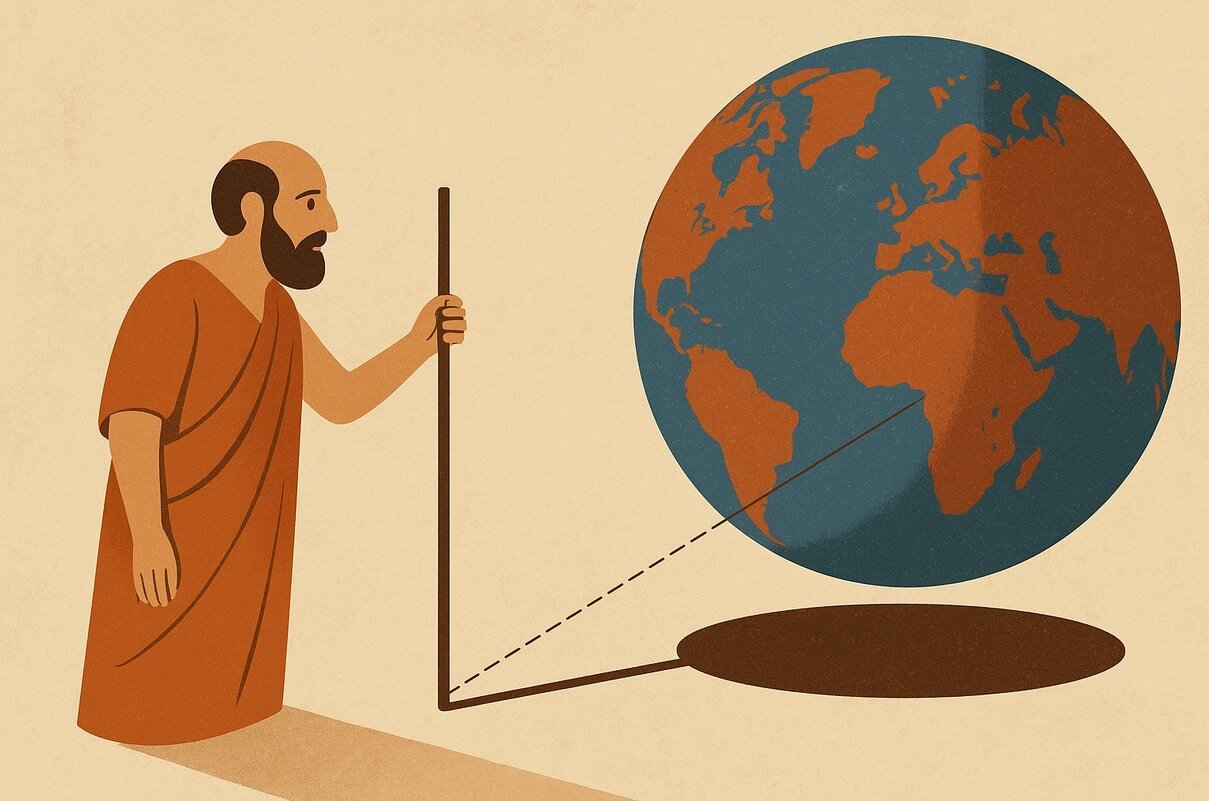 محاسبه دقیق محیط زمین با یک تکه چوب در ۲۴۰۰ سال پیش